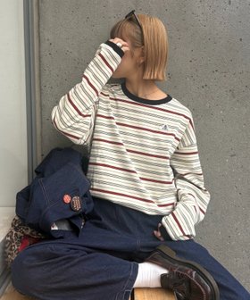 【チャオパニックティピー/CIAOPANIC TYPY】の【GEVACO】ボーダーベーシックロンTEE 人気、トレンドファッション・服の通販 founy(ファニー) ファッション Fashion レディースファッション Fashion for Women トップス・カットソー Cut & Sew Tops ロングTシャツ・Tシャツ Longline T-Shirts & Tees インナー Innerwear シューズ Shoes, Footwear スニーカー Sneakers, Trainers パッチ Patch, Appliqué ボトム Bottoms, Lower Wear ボーダー Border, Stripe ランダム Random, Irregular リラックス Relax, Relaxed Fit ワイド Wide, Wide Fit ワーク Workwear, Utility Style おすすめ Recommended / Our Picks |ID:prp329100004900547