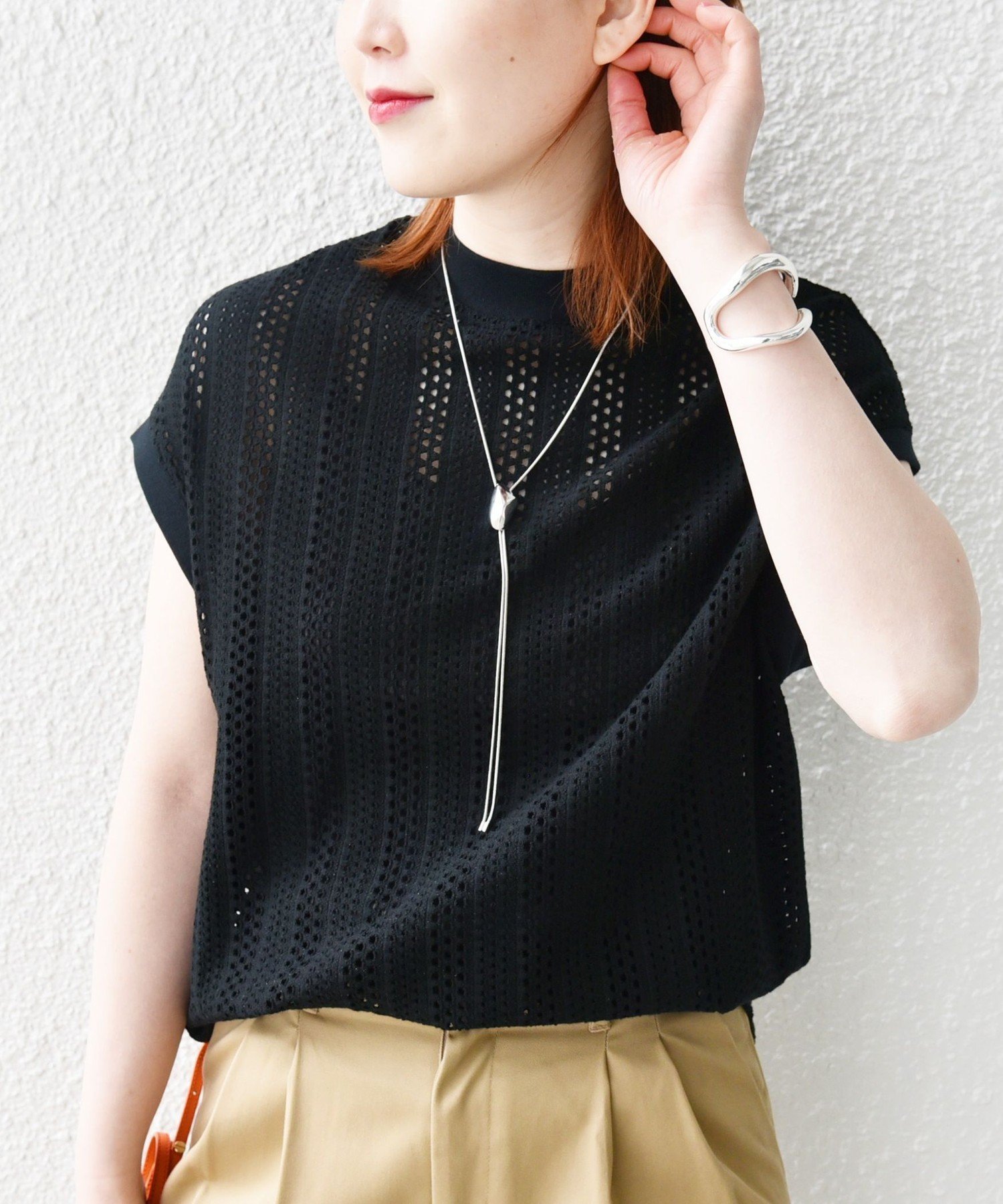 【シップス フォー ウィメン/SHIPS】の【WEB限定】 手洗い可能 アイレット クルーネック プルオーバー インテリア・キッズ・メンズ・レディースファッション・服の通販 founy(ファニー) 　ファッション　Fashion　レディースファッション　Fashion for Women　トップス・カットソー　Cut & Sew Tops　カジュアルプルオーバー・ニットトップス　Pullovers & Knit Tops / Casual Pullovers　アイレット　Eyelet Lace　イエロー　Yellow　オレンジ　Orange　シルバー　Silver, Metallic Silver　ストライプ　Stripe, Striped Pattern　ストレッチ　Stretch, Stretchy Fabric　パープル　Purple, Violet　フラワー　Flower, Floral　ベーシック　Basic, Essential　ボトム　Bottoms, Lower Wear　ラベンダー　Lavender　リラックス　Relax, Relaxed Fit　レース　Lace, Lace Fabric　2026年　2026　ブラック系|ID: prp329100004900574 ipo3291000000036669148