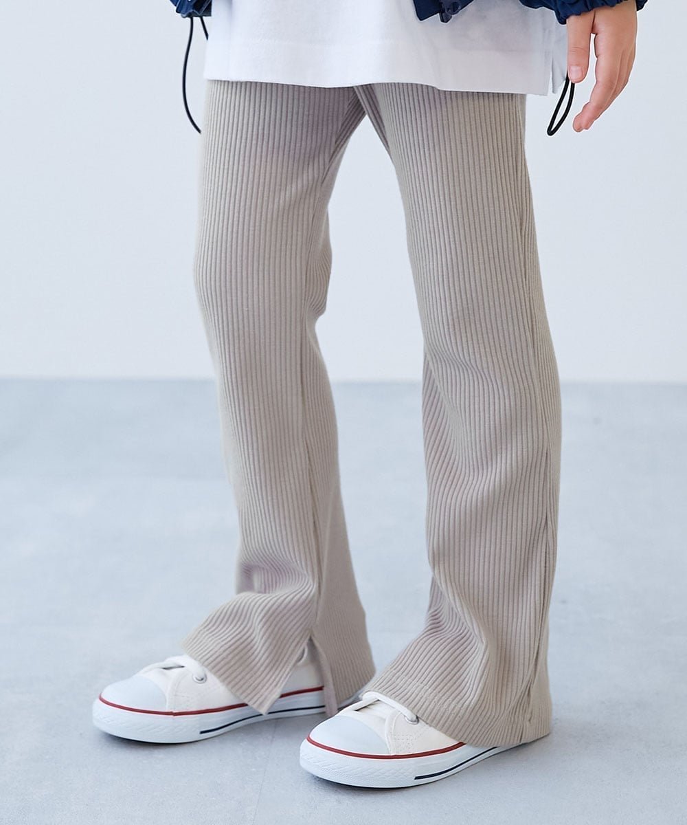 【デビロック/devirock / KIDS】のすらっと脚長 リブフレアパンツ 子供服 キッズ 女の子 ウエストゴム 26SS インテリア・キッズ・メンズ・レディースファッション・服の通販 founy(ファニー) 　ファッション　Fashion　キッズファッション　Fashion for Kids　ボトムス　Bottoms　春　Spring　秋　Autumn　カットソー　Cut and Sewn Top　スウェット / スエット　Sweatshirt, Sweatwear　チュニック　Tunic, Long Top　トレンド　Trend, Trending Now　冬　Winter / This Winter　おすすめ　Recommended / Our Picks　2026年　2026　グレージュ|ID: prp329100004900658 ipo3291000000036669809