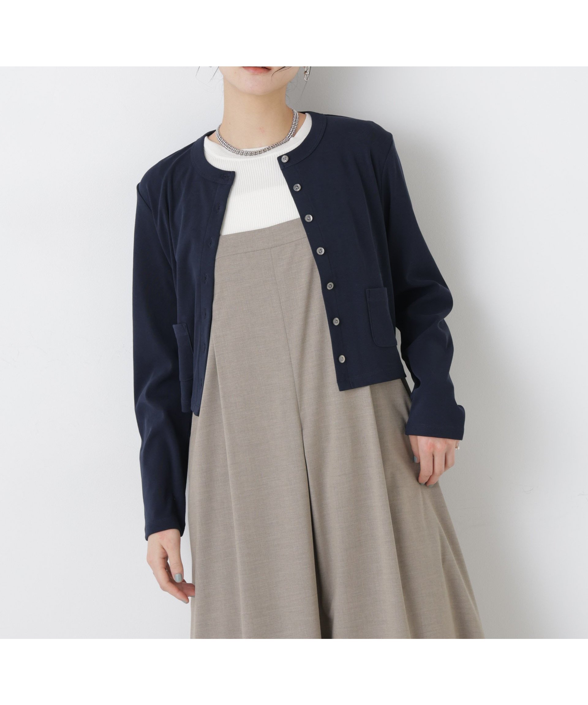 【ナノ ユニバース/nano universe】の強撚コットンコンパクトカーディガン インテリア・キッズ・メンズ・レディースファッション・服の通販 founy(ファニー) 　ファッション　Fashion　レディースファッション　Fashion for Women　トップス・カットソー　Cut & Sew Tops　カーディガン・羽織り　Layered Style Cardigans　ウォッシャブル　Machine Washable　春　Spring　カットソー　Cut and Sewn Top　カーディガン　Cardigan, Knitwear　キャミワンピース　Cami Dress, Slip Dress　コンパクト　Compact, Small Size　サテン　Satin, Glossy Fabric　シンプル　Simple, Minimal　バランス　Balance, Style Balance　ポケット　Pocket, Pocket Detail　ロング　Long, Long-Length　ワイド　Wide, Wide Fit　おすすめ　Recommended / Our Picks　旅行　Travel　2026年　2026　ネイビー|ID: prp329100004900838 ipo3291000000036671338