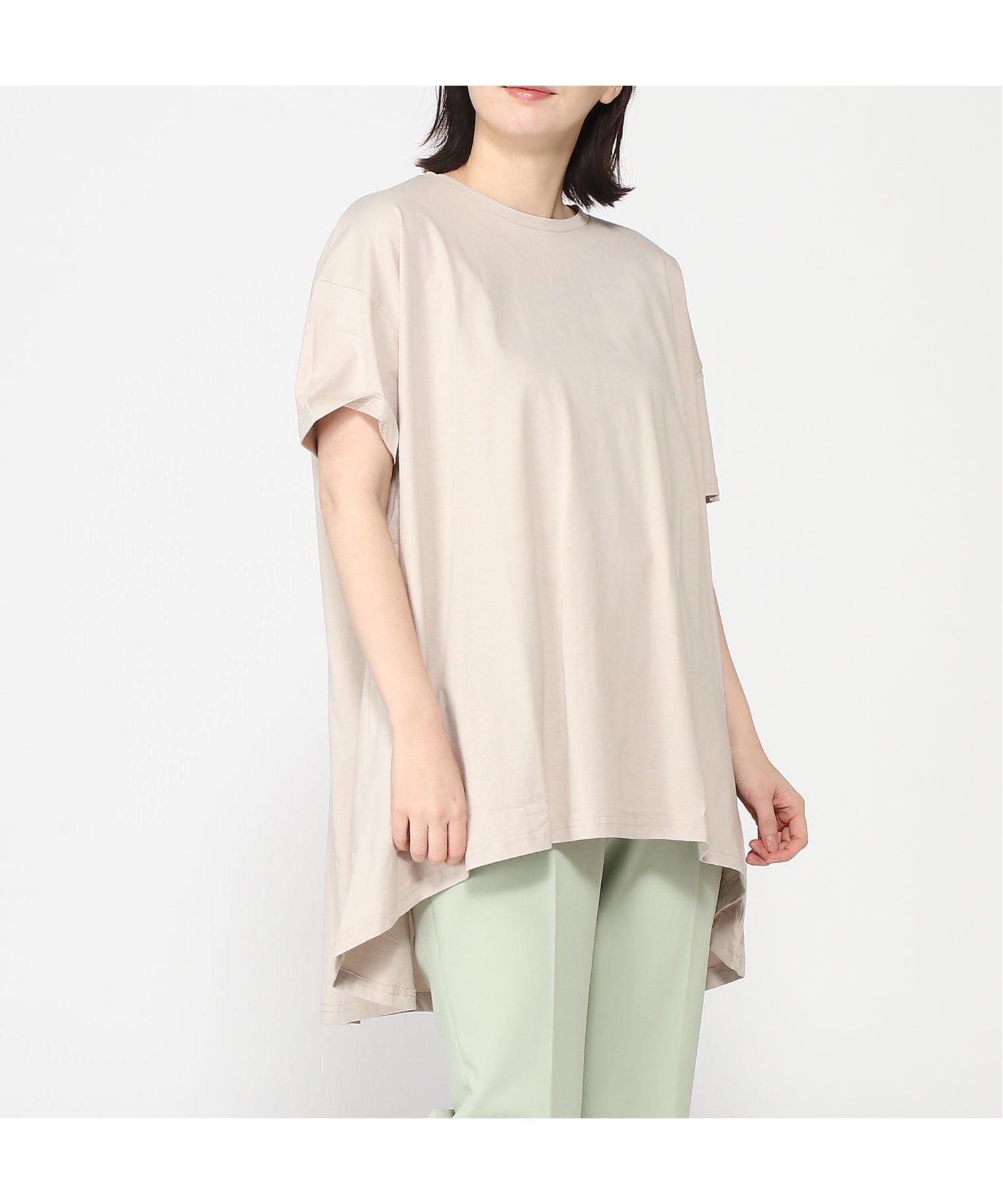 【ラナン/Ranan】のRanan/ BC フレアーシルエットチュニック半袖 インテリア・キッズ・メンズ・レディースファッション・服の通販 founy(ファニー) ファッション Fashion レディースファッション Fashion for Women トップス・カットソー Cut & Sew Tops ロング Long, Long-Length エレガント 上品 Elegant 半袖 Short Sleeve, Half Sleeve 夏 Summer ライトグレー|ID: prp329100004900875 ipo3291000000036671833