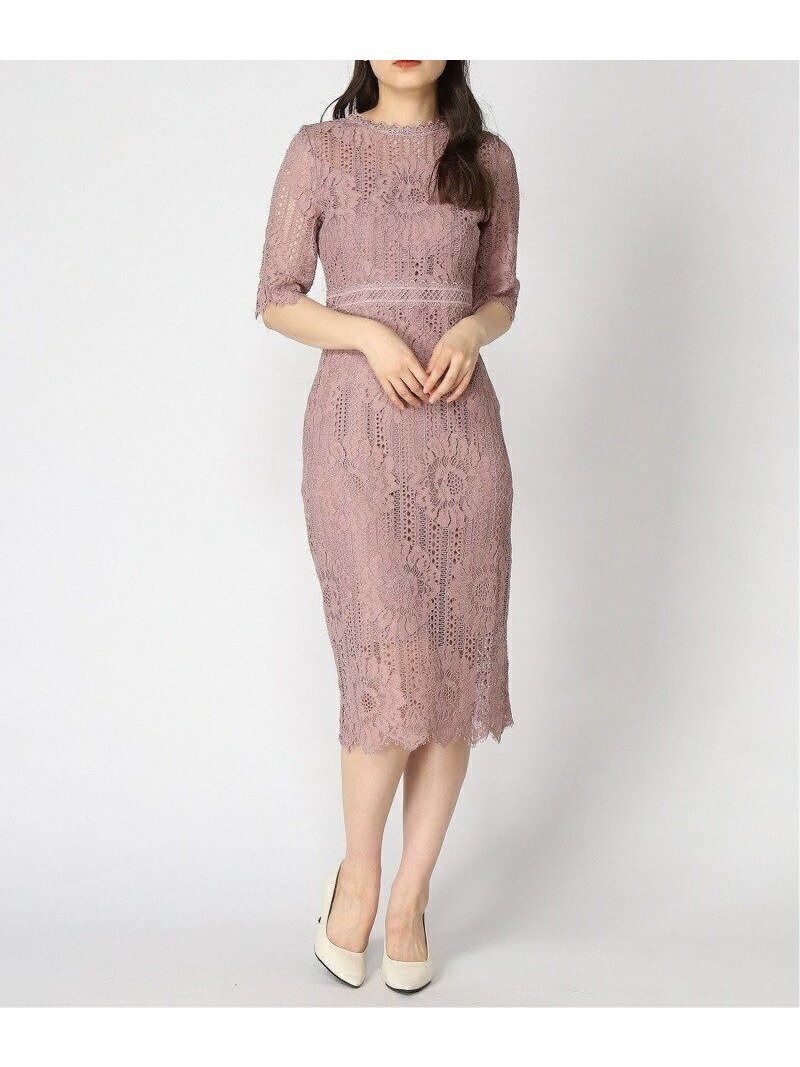 【ドレス/DRESS+】のタイトシルエットのミモレ丈ワンピースドレス パーティードレス 結婚式 インテリア・キッズ・メンズ・レディースファッション・服の通販 founy(ファニー) 　ファッション　Fashion　レディースファッション　Fashion for Women　ワンピース　Dresses　フォーマル・パーティードレス・結婚式用ドレス　Elegant & Casual Dresses　インナー　Innerwear　ウェーブ　Wavy Pattern　エレガント 上品　Elegant　オケージョン　Occasion Wear　スカラップ　Scallop, Scalloped Edge　スリット　Slit, Slit Detail　ドレス　Dress, One-Piece　フォーマル　Formal, Dressy　フラワー　Flower, Floral　フリンジ　Fringe, Tassel　ラベンダー　Lavender　レース　Lace, Lace Fabric　セレモニー　Ceremony　入学式　Entrance Ceremony　卒業式　Graduation Ceremony　結婚式　Wedding　披露宴　Wedding Reception　二次会　After Party　ピンク|ID: prp329100004900879 ipo3291000000036671926