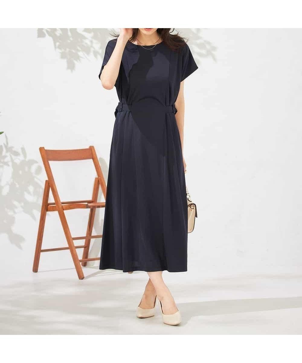 【アー ヴェー ヴェー/a.v.v】の【UVカット/速乾/イージーケア】ウエストベルトフレアワンピース インテリア・キッズ・メンズ・レディースファッション・服の通販 founy(ファニー) 　ファッション　Fashion　レディースファッション　Fashion for Women　ワンピース　Dresses　ベルト&ウエストマーク　Belts & Waist Accessories　シンプル　Simple, Minimal　ジャケット　Jacket, Outerwear　フレア　Flare, Flared　再入荷　Restock / Back in Stock　おすすめ　Recommended / Our Picks　夏　Summer　旅行　Travel　エレガント 上品　Elegant　ビジネス 仕事 通勤　Business / Work / Commuting　ネイビー|ID: prp329100004900916 ipo3291000000036672417