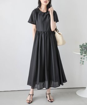 【ラジュール/Lajour】のフラットカラーフレアワンピース 人気、トレンドファッション・服の通販 founy(ファニー) ファッション Fashion レディースファッション Fashion for Women ワンピース Dresses ギャザー Gathered, Ruffled シアー Sheer, See-Through フラット Flat, Flat Shoes フレア Flare, Flared エレガント 上品 Elegant 夏 Summer |ID:prp329100004900927