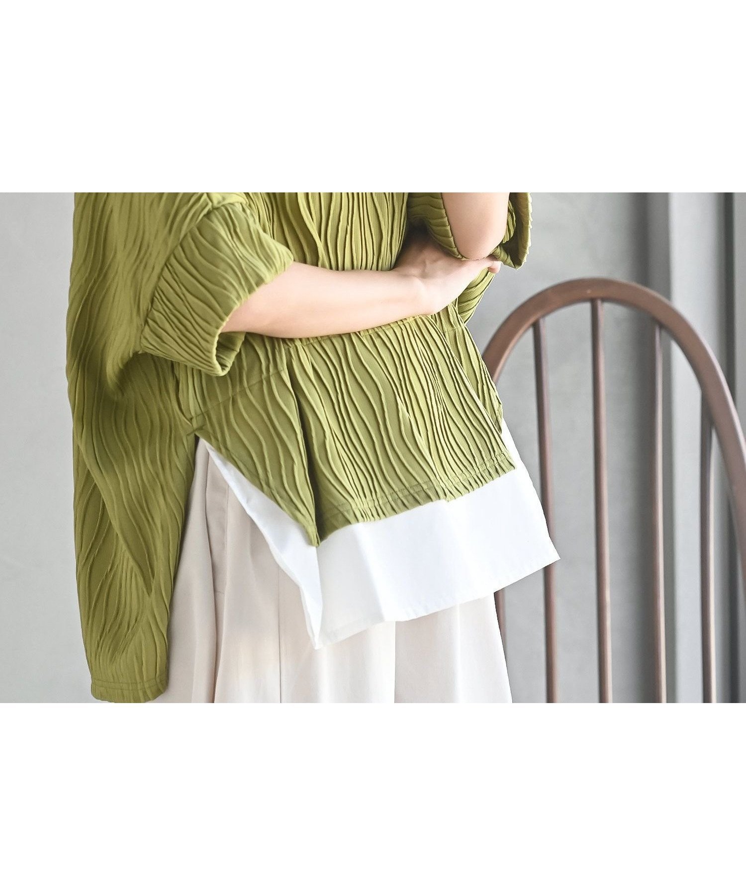 【アールピーエス/rps】のウェーブジャガードレイヤード風ドルマンチュニック インテリア・キッズ・メンズ・レディースファッション・服の通販 founy(ファニー) ファッション Fashion レディースファッション Fashion for Women トップス・カットソー Cut & Sew Tops おすすめ Recommended / Our Picks インナー Innerwear ストレッチ Stretch, Stretchy Fabric リラックス Relax, Relaxed Fit 再入荷 Restock / Back in Stock イエローグリーン|ID: prp329100004900932 ipo3291000000036672621