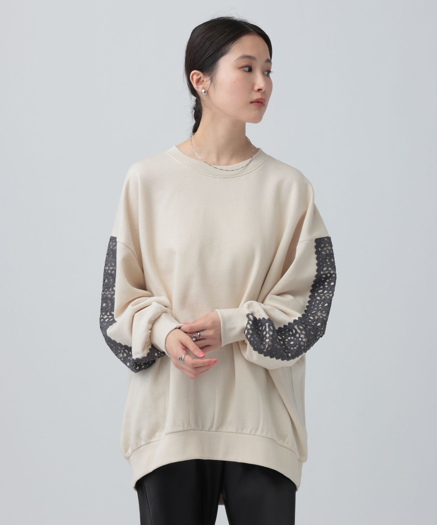 【レプシィム ローリーズファーム/LEPSIM LOWRYS FARM】の袖クロシェ切り替えチュニック 人気、トレンドファッション・服の通販 founy(ファニー) ファッション Fashion レディースファッション Fashion for Women トップス・カットソー Cut & Sew Tops おすすめ Recommended / Our Picks クロシェ Crochet, Knitted Lace チュニック Tunic, Long Top フレア Flare, Flared other-1|ID: prp329100004900940 ipo3291000000036672737