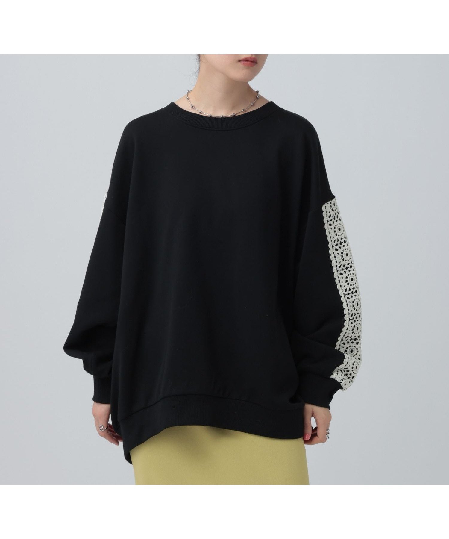 【レプシィム ローリーズファーム/LEPSIM LOWRYS FARM】の袖クロシェ切り替えチュニック インテリア・キッズ・メンズ・レディースファッション・服の通販 founy(ファニー) ファッション Fashion レディースファッション Fashion for Women トップス・カットソー Cut & Sew Tops おすすめ Recommended / Our Picks クロシェ Crochet, Knitted Lace チュニック Tunic, Long Top フレア Flare, Flared ブラック09|ID: prp329100004900940 ipo3291000000036672742