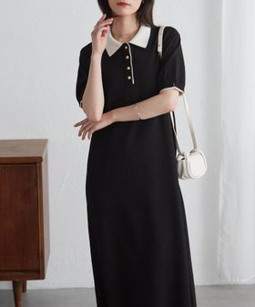 【ラナン/Ranan】のRanan/ダブルカラーポロニットワンピース 人気、トレンドファッション・服の通販 founy(ファニー) ファッション Fashion レディースファッション Fashion for Women ワンピース Dresses ニットワンピース Knit Dresses ジャケット Jacket, Outerwear ダブル Double, Double-Breasted トレンド Trend, Trending Now フォルム Silhouette, Form ポケット Pocket, Pocket Detail |ID:prp329100004900947