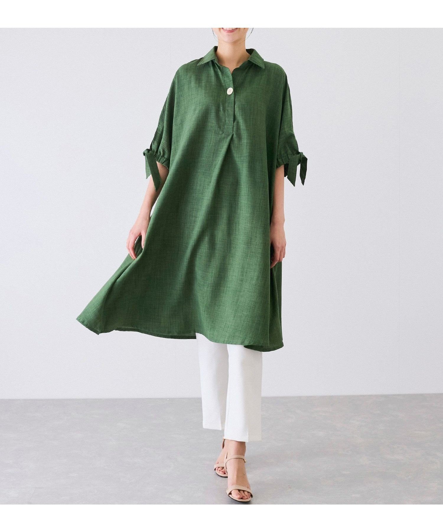 【ジャイロ/JAYRO】の袖リボンワンピース インテリア・キッズ・メンズ・レディースファッション・服の通販 founy(ファニー) ファッション Fashion レディースファッション Fashion for Women ワンピース Dresses おすすめ Recommended / Our Picks イエロー Yellow デニム Denim, Jeans Material フェミニン Feminine, Girly ボトム Bottoms, Lower Wear ポケット Pocket, Pocket Detail リボン Ribbon, Bow リラックス Relax, Relaxed Fit 夏 Summer 春 Spring S/S・春夏 SS, Spring/Summer, Warm Season グリーン(30)|ID: prp329100004900948 ipo3291000000036672843