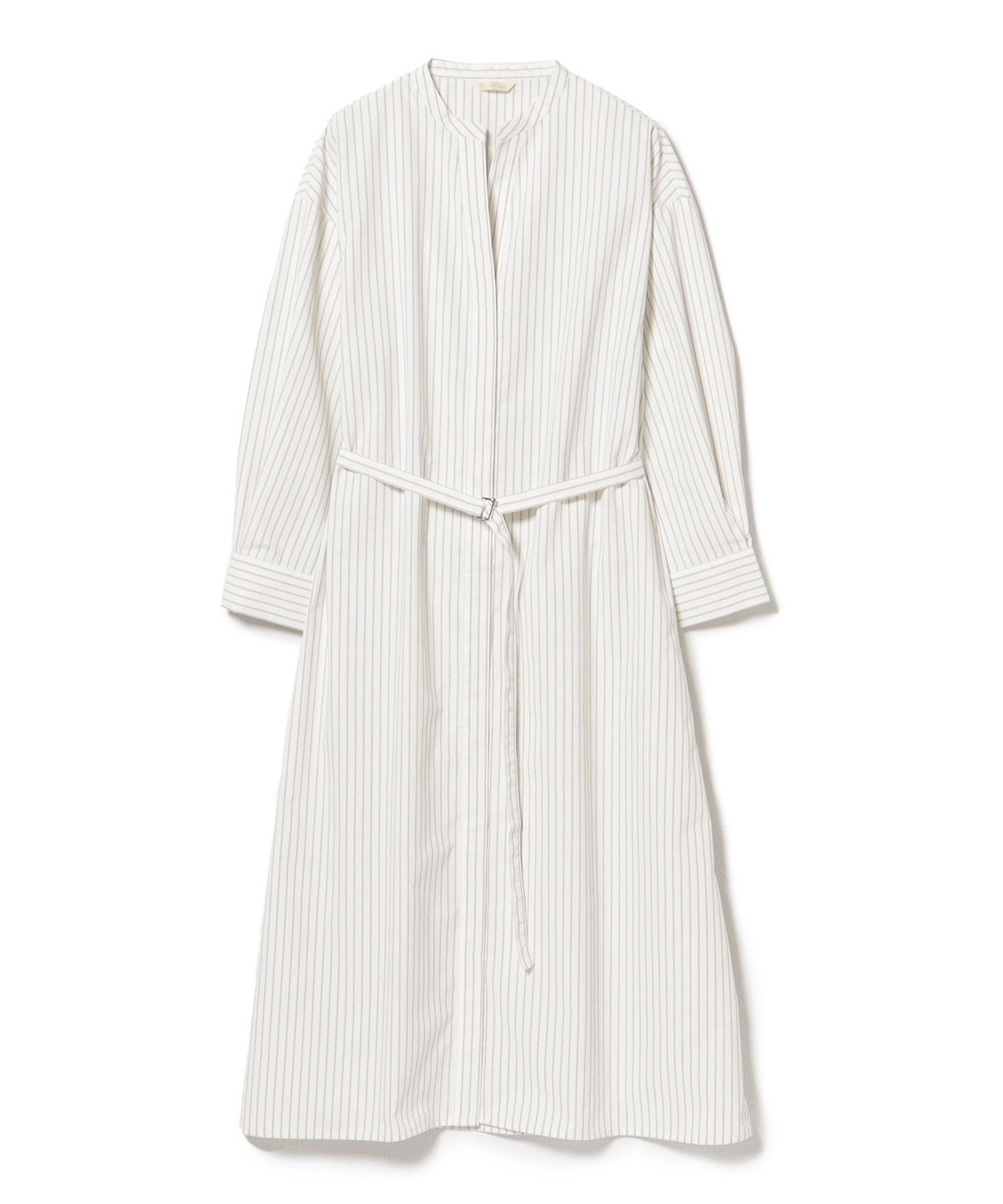 【ビームス ウイメン/BEAMS】のベルト付き スキッパー ストライプ シャツワンピース インテリア・キッズ・メンズ・レディースファッション・服の通販 founy(ファニー) ファッション Fashion レディースファッション Fashion for Women ワンピース Dresses シャツワンピース / 1枚で着映えコーデ Shirt Dresses ベルト&ウエストマーク Belts & Waist Accessories おすすめ Recommended / Our Picks カーディガン Cardigan, Knitwear サンダル Sandals, Summer Shoes ジャケット Jacket, Outerwear スキッパー Skipper, Open Collar ストライプ Stripe, Striped Pattern スニーカー Sneakers, Trainers リラックス Relax, Relaxed Fit レギンス Leggings, Stretch Pants ロング Long, Long-Length OFF WHITE|ID: prp329100004900951 ipo3291000000036672929