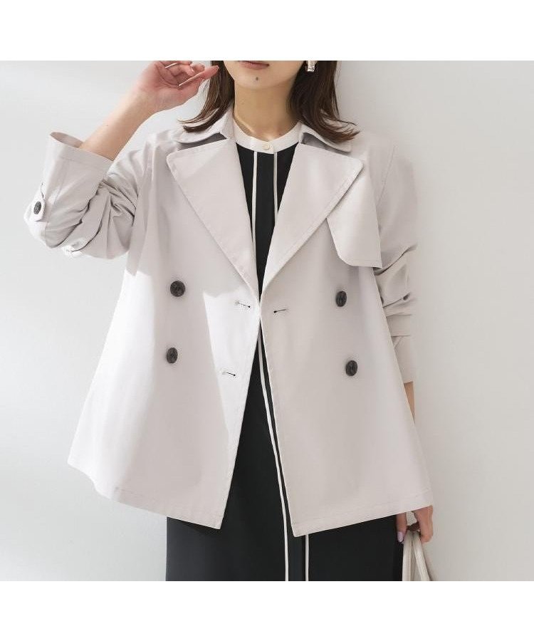 【アンタイトル/UNTITLED】の【定番人気/はっ水/洗える】タスランショートトレンチコート インテリア・キッズ・メンズ・レディースファッション・服の通販 founy(ファニー) 　ファッション　Fashion　レディースファッション　Fashion for Women　アウター　Coat / Outerwear Collection　コート・ロングコート・ピーコート　Long Coats, Peacoats & More　トレンチコート / 春秋の定番アウター　Trench Coats　洗える　Machine Washable　クラシック　Classic, Timeless Style　軽量　Lightweight, Ultra Light　ショート　Short, Short Length　ストレッチ　Stretch, Stretchy Fabric　スマート　Smart, Elegant　デニム　Denim, Jeans Material　トレンチ　Trench, Trench Coat　定番　Standard, Basic Item　人気　Popular, Best Seller　フラップ　Flap, Flap Pocket　ポケット　Pocket, Pocket Detail　おすすめ　Recommended / Our Picks　ライトグレー|ID: prp329100004903889 ipo3291000000036704859