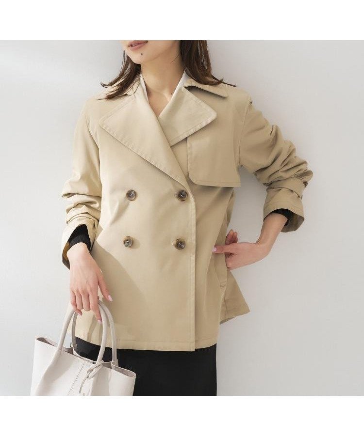 【アンタイトル/UNTITLED】の【定番人気/はっ水/洗える】タスランショートトレンチコート インテリア・キッズ・メンズ・レディースファッション・服の通販 founy(ファニー) 　ファッション　Fashion　レディースファッション　Fashion for Women　アウター　Coat / Outerwear Collection　コート・ロングコート・ピーコート　Long Coats, Peacoats & More　トレンチコート / 春秋の定番アウター　Trench Coats　洗える　Machine Washable　クラシック　Classic, Timeless Style　軽量　Lightweight, Ultra Light　ショート　Short, Short Length　ストレッチ　Stretch, Stretchy Fabric　スマート　Smart, Elegant　デニム　Denim, Jeans Material　トレンチ　Trench, Trench Coat　定番　Standard, Basic Item　人気　Popular, Best Seller　フラップ　Flap, Flap Pocket　ポケット　Pocket, Pocket Detail　おすすめ　Recommended / Our Picks　ベージュ|ID: prp329100004903889 ipo3291000000036704861