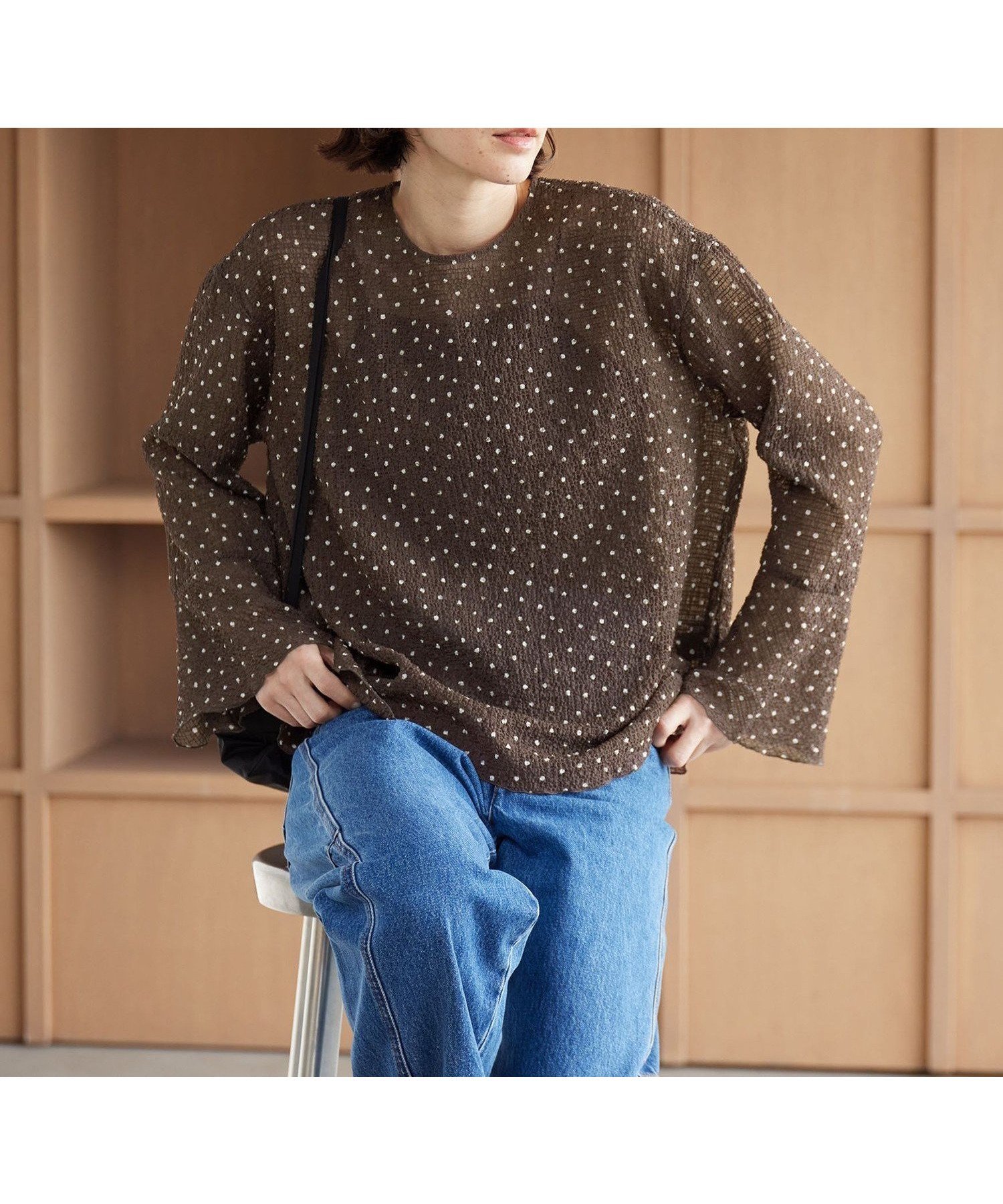 【ビューティ&ユース ユナイテッドアローズ/BEAUTY&YOUTH / UNITED ARROWS】のポリエステル ドット シアー ブラウス ウォッシャブル インテリア・キッズ・メンズ・レディースファッション・服の通販 founy(ファニー) ファッション Fashion レディースファッション Fashion for Women トップス・カットソー Cut & Sew Tops シャツ・ブラウス・オフィスカジュアル Elegant Blouses & Button-Ups ウォッシャブル Machine Washable カフス Cuff Design シアー Sheer, See-Through シャーリング Shirring, Ruched デニム Denim, Jeans Material ドット Polka Dot, Dot Pattern バイアス Bias, Diagonal Cut フェミニン Feminine, Girly フレア Flare, Flared プリント Print, Printed Pattern ボトム Bottoms, Lower Wear おすすめ Recommended / Our Picks DK.BROWN|ID: prp329100004903982 ipo3291000000036705882