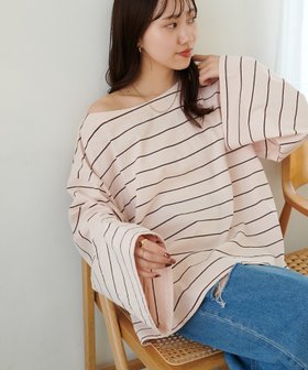 【ディスコート/Discoat】の2WAYワンショルボーダープルオーバー《WEB限定カラーあり》 人気、トレンドファッション・服の通販 founy(ファニー) ファッション Fashion レディースファッション Fashion for Women トップス・カットソー Cut & Sew Tops カジュアルプルオーバー・ニットトップス Pullovers & Knit Tops / Casual Pullovers おすすめ Recommended / Our Picks シンプル Simple, Minimal ボーダー Border, Stripe ワイド Wide, Wide Fit ワンショル One Shoulder, Asymmetrical |ID:prp329100004904121