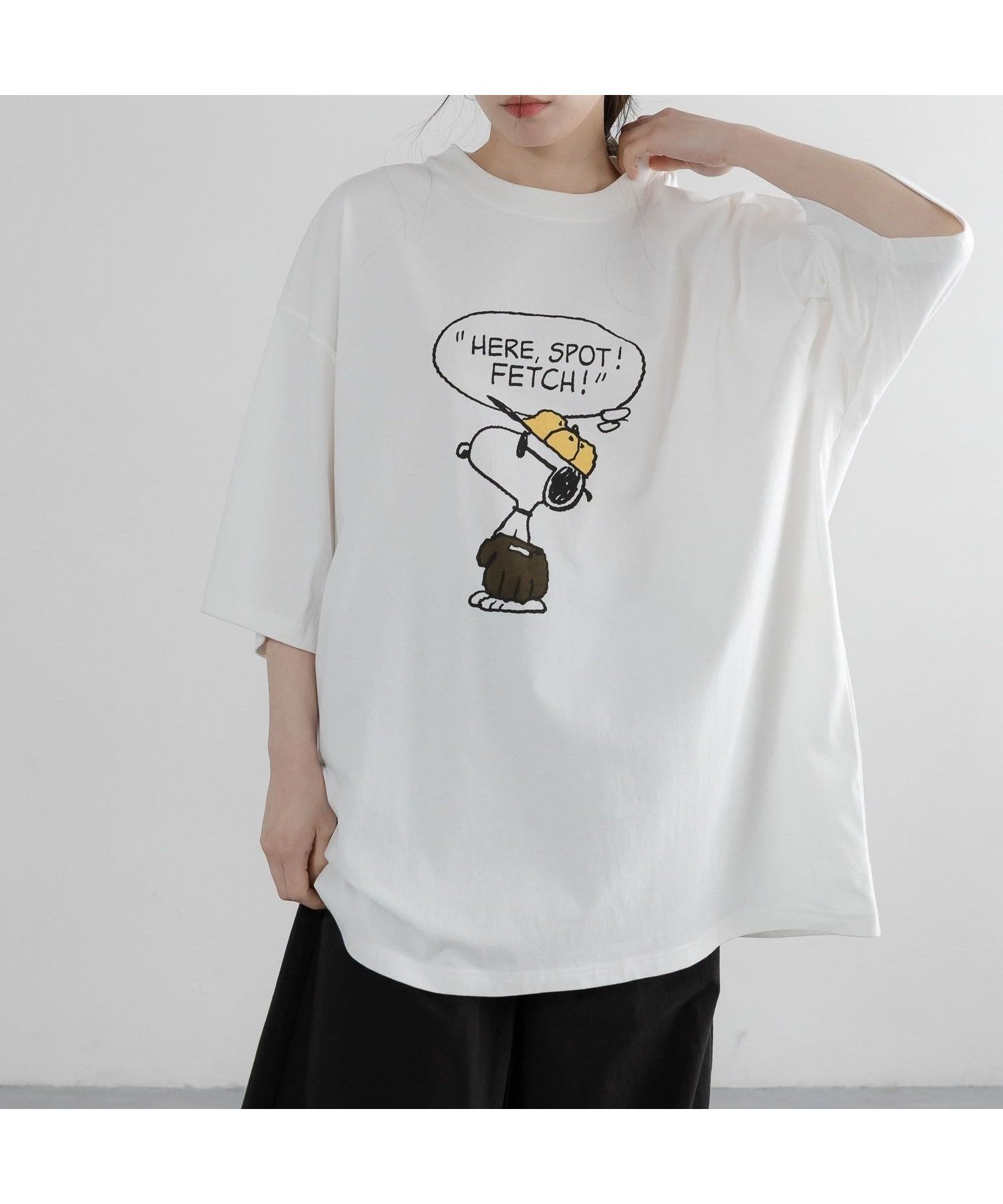 【ローリーズファーム/LOWRYS FARM】の【LFM】SNOOPYプリントTSS インテリア・キッズ・メンズ・レディースファッション・服の通販 founy(ファニー) 　ファッション　Fashion　レディースファッション　Fashion for Women　インナー　Innerwear　キャラクター　Character, Licensed Characters　グラフィック　Graphic, Graphic Design　シンプル　Simple, Minimal　ジャケット　Jacket, Outerwear　スラックス　Slacks, Dress Pants　デニム　Denim, Jeans Material　プリント　Print, Printed Pattern　ホワイト05|ID: prp329100004904348 ipo3291000000036710941