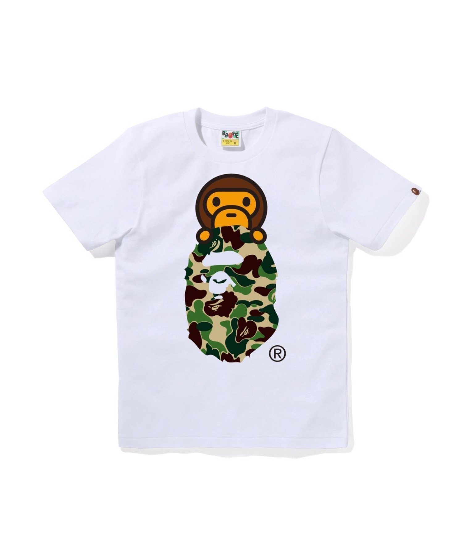【ア ベイシング エイプ/A BATHING APE】のABC CAMO MILO ON APE HEAD TEE インテリア・キッズ・メンズ・レディースファッション・服の通販 founy(ファニー) 　ファッション　Fashion　レディースファッション　Fashion for Women　インナー　Innerwear　グラフィック　Graphic, Graphic Design　コレクション　Collection, Seasonal Line　ショート　Short, Short Length　スリーブ　Sleeve, Long Sleeve / Short Sleeve　パターン　Pattern, Design Print　フロント　Front, Front Design　プリント　Print, Printed Pattern　ラバー　Rubber, Rubber Sole　人気　Popular, Best Seller　WH×GR|ID: prp329100004904372 ipo3291000000036711078