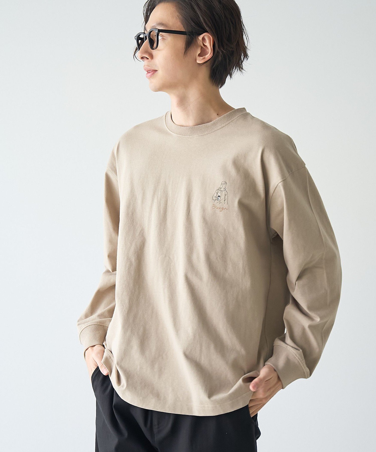 【コーエン/COEN】のKiyokazuTsujino プリントロングスリーブTシャツ インテリア・キッズ・メンズ・レディースファッション・服の通販 founy(ファニー) 　ファッション　Fashion　レディースファッション　Fashion for Women　トップス・カットソー　Cut & Sew Tops　シャツ・ブラウス・オフィスカジュアル　Elegant Blouses & Button-Ups　ロングTシャツ・Tシャツ　Longline T-Shirts & Tees　イラスト　Illustration　春　Spring　シンプル　Simple, Minimal　スリーブ　Sleeve, Long Sleeve / Short Sleeve　別注　Limited Edition, Custom Order　モチーフ　Motif, Design Theme　ロング　Long, Long-Length　ワンポイント　One Point, Statement Accent　ワーク　Workwear, Utility Style　S/S・春夏　SS, Spring/Summer, Warm Season　夏　Summer　BEIGE|ID: prp329100004904379 ipo3291000000036711243