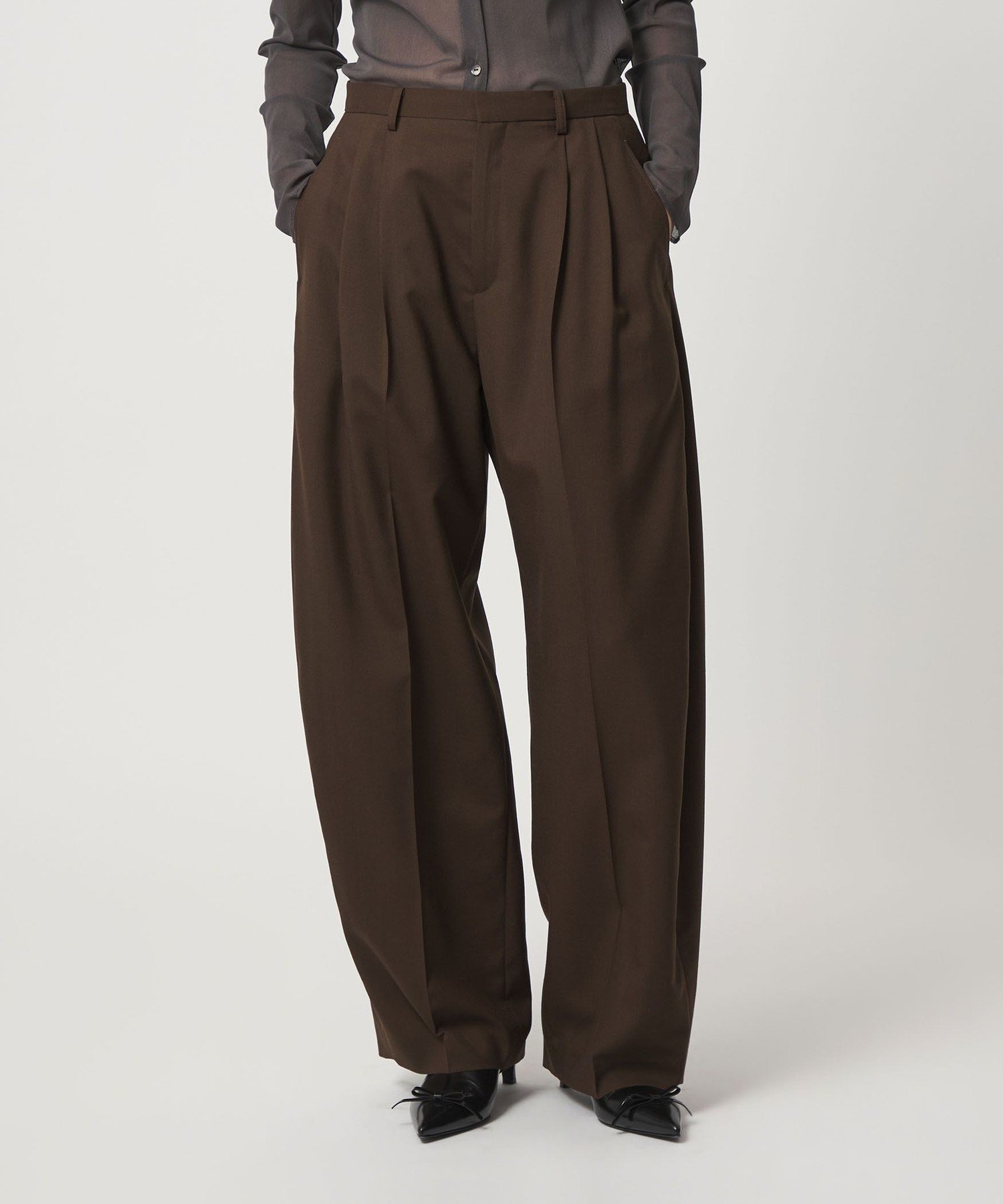 【ビューティ&ユース ユナイテッドアローズ/BEAUTY&YOUTH / UNITED ARROWS】の6(ROKU) トロピカルクロス カーブ パンツ インテリア・キッズ・メンズ・レディースファッション・服の通販 founy(ファニー) 　ファッション　Fashion　レディースファッション　Fashion for Women　パンツ　Pants & Trousers　おすすめ　Recommended / Our Picks　マニッシュ　Mannish, Boyish　モダン　Modern, Contemporary　DK.BROWN|ID: prp329100004904391 ipo3291000000036711572