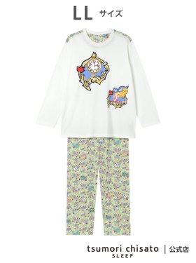 【ツモリチサト スリープ/tsumori chisato SLEEP】のツモリチサト スリープ パジャマ 綿100%(本体) 天竺素材 長袖 長ズボン 人気、トレンドファッション・服の通販 founy(ファニー) ファッション Fashion レディースファッション Fashion for Women トップス・カットソー Cut & Sew Tops ハンド Hand, Handmade パジャマ Pajamas, Sleepwear プリント Print, Printed Pattern ボトム Bottoms, Lower Wear 長袖 Long Sleeve, Full Sleeve |ID:prp329100004907152