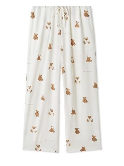 【ジェラート ピケ/gelato pique】の抗菌防臭バスローブベア柄ロングパンツ 人気、トレンドファッション・服の通販 founy(ファニー) 　ファッション　Fashion　レディースファッション　Fashion for Women　パンツ　Pants & Trousers　春　Spring　抗菌　Antibacterial, Bacteria-Resistant　スマート　Smart, Elegant　なめらか　Smooth, Silky Texture　プリント　Print, Printed Pattern　ボーダー　Border, Stripe　ポケット　Pocket, Pocket Detail　リラックス　Relax, Relaxed Fit　ロング　Long, Long-Length　おすすめ　Recommended / Our Picks　お家時間・ステイホーム　Stay Home / At Home　ギフト プレゼント　Gift / Present　 other-1|ID: prp329100004907155 ipo3291000000036743045