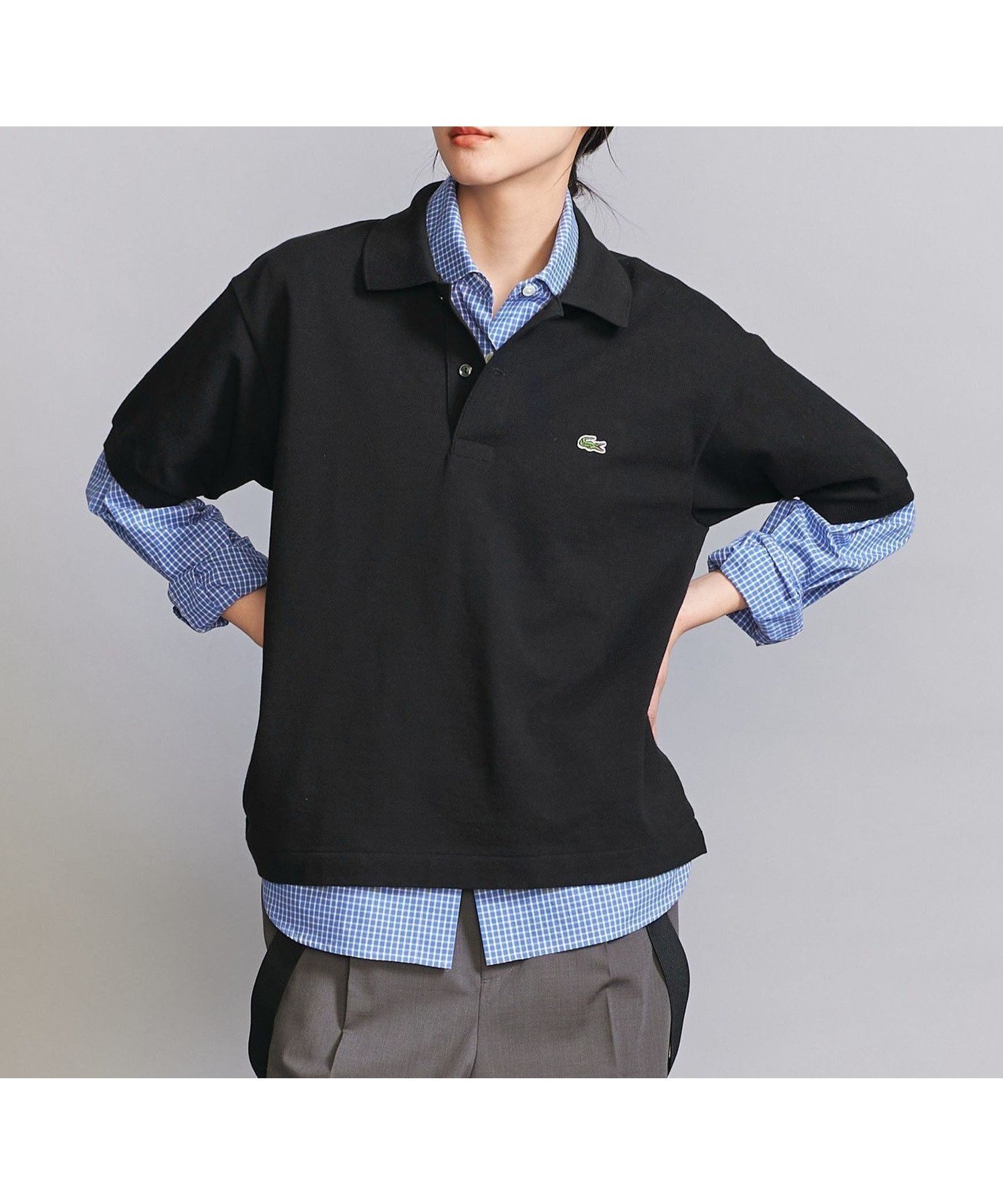 【ユナイテッドアローズ/UNITED ARROWS】の【別注】 LACOSTE ポロシャツ インテリア・キッズ・メンズ・レディースファッション・服の通販 founy(ファニー) 　ファッション　Fashion　レディースファッション　Fashion for Women　トップス・カットソー　Cut & Sew Tops　シャツ・ブラウス・オフィスカジュアル　Elegant Blouses & Button-Ups　ポロシャツ・きれいめカジュアル　Smart-Casual Polo Tops　クラシカル　Classical, Vintage-Inspired　今季　This Season, Current Season　スカーフ　Scarf, Neckwear　スペシャル　Special, Limited Edition　チェック　Check, Plaid, Tartan　トレンド　Trend, Trending Now　定番　Standard, Basic Item　フランス　France, French　ボーダー　Border, Stripe　ポロシャツ　Polo Shirt, Collared Tee　別注　Limited Edition, Custom Order　メンズ　Men's, Menswear　アウトレット　Outlet / Clearance　おすすめ　Recommended / Our Picks　BLACK|ID: prp329100004908434 ipo3291000000036765440