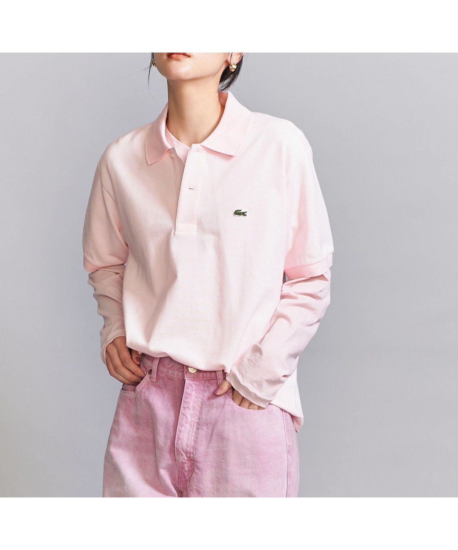 【ユナイテッドアローズ/UNITED ARROWS】の【別注】 LACOSTE ポロシャツ インテリア・キッズ・メンズ・レディースファッション・服の通販 founy(ファニー) 　ファッション　Fashion　レディースファッション　Fashion for Women　トップス・カットソー　Cut & Sew Tops　シャツ・ブラウス・オフィスカジュアル　Elegant Blouses & Button-Ups　ポロシャツ・きれいめカジュアル　Smart-Casual Polo Tops　クラシカル　Classical, Vintage-Inspired　今季　This Season, Current Season　スカーフ　Scarf, Neckwear　スペシャル　Special, Limited Edition　チェック　Check, Plaid, Tartan　トレンド　Trend, Trending Now　定番　Standard, Basic Item　フランス　France, French　ボーダー　Border, Stripe　ポロシャツ　Polo Shirt, Collared Tee　別注　Limited Edition, Custom Order　メンズ　Men's, Menswear　アウトレット　Outlet / Clearance　おすすめ　Recommended / Our Picks　LT.PINK|ID: prp329100004908434 ipo3291000000036765450