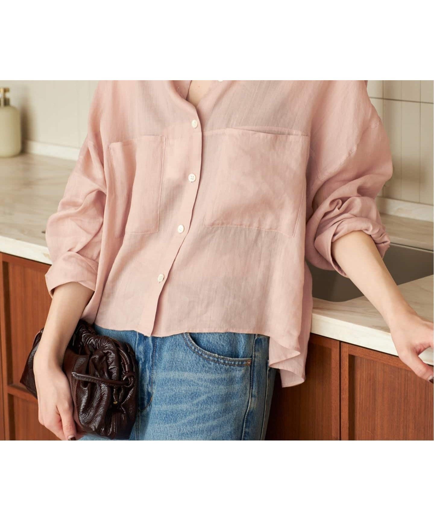 【プラージュ/Plage】の《追加 》RAMIE LYOCELL CROPPED シャツ 2 インテリア・キッズ・メンズ・レディースファッション・服の通販 founy(ファニー) 　ファッション　Fashion　レディースファッション　Fashion for Women　トップス・カットソー　Cut & Sew Tops　シャツ・ブラウス・オフィスカジュアル　Elegant Blouses & Button-Ups　エアリー　Airy Texture　バランス　Balance, Style Balance　人気　Popular, Best Seller　夏　Summer　春　Spring　S/S・春夏　SS, Spring/Summer, Warm Season　ピンク|ID: prp329100004911464 ipo3291000000036804518