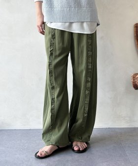 【ドゥドゥ/DouDou】の【WEB限定】フリルラインパンツ 人気、トレンドファッション・服の通販 founy(ファニー) ファッション Fashion レディースファッション Fashion for Women パンツ Pants & Trousers スマート Smart, Elegant 雑誌 Magazine, Fashion Magazine フリル Frill, Ruffle ワイド Wide, Wide Fit S/S・春夏 SS, Spring/Summer, Warm Season 再入荷 Restock / Back in Stock 夏 Summer 2026年 2026 |ID:prp329100004911779