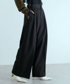 【アダム エ ロペ/ADAM ET ROPE'】の【防シワ】・【消臭】・【洗える】ウールギャバ2タックワイドスラックス ブラック(01)|ID: prp329100004911816 ipo3291000000036807828