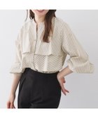 【インデックス/INDEX】のフリルキーネックシャツ【洗濯機OK/イージーアイロン/防シワ】《XS~LL/7col》 人気、トレンドファッション・服の通販 founy(ファニー) ファッション Fashion レディースファッション Fashion for Women トップス・カットソー Cut & Sew Tops シャツ・ブラウス・オフィスカジュアル Elegant Blouses & Button-Ups ストライプ Stripe, Striped Pattern スマート Smart, Elegant バランス Balance, Style Balance フリル Frill, Ruffle フロント Front, Front Design 無地 Plain, Solid Color ヨーク Yoke, Yoke Design エレガント 上品 Elegant thumbnail グレージュ|ID: prp329100004912149 ipo3291000000036810532