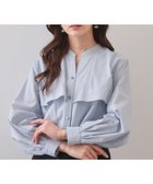 【インデックス/INDEX】のフリルキーネックシャツ【洗濯機OK/イージーアイロン/防シワ】《XS~LL/7col》 人気、トレンドファッション・服の通販 founy(ファニー) ファッション Fashion レディースファッション Fashion for Women トップス・カットソー Cut & Sew Tops シャツ・ブラウス・オフィスカジュアル Elegant Blouses & Button-Ups ストライプ Stripe, Striped Pattern スマート Smart, Elegant バランス Balance, Style Balance フリル Frill, Ruffle フロント Front, Front Design 無地 Plain, Solid Color ヨーク Yoke, Yoke Design エレガント 上品 Elegant thumbnail サックスブルー|ID: prp329100004912149 ipo3291000000036810537