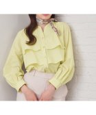 【インデックス/INDEX】のフリルキーネックシャツ【洗濯機OK/イージーアイロン/防シワ】《XS~LL/7col》 人気、トレンドファッション・服の通販 founy(ファニー) ファッション Fashion レディースファッション Fashion for Women トップス・カットソー Cut & Sew Tops シャツ・ブラウス・オフィスカジュアル Elegant Blouses & Button-Ups ストライプ Stripe, Striped Pattern スマート Smart, Elegant バランス Balance, Style Balance フリル Frill, Ruffle フロント Front, Front Design 無地 Plain, Solid Color ヨーク Yoke, Yoke Design エレガント 上品 Elegant thumbnail ライトグリーン|ID: prp329100004912149 ipo3291000000036810543
