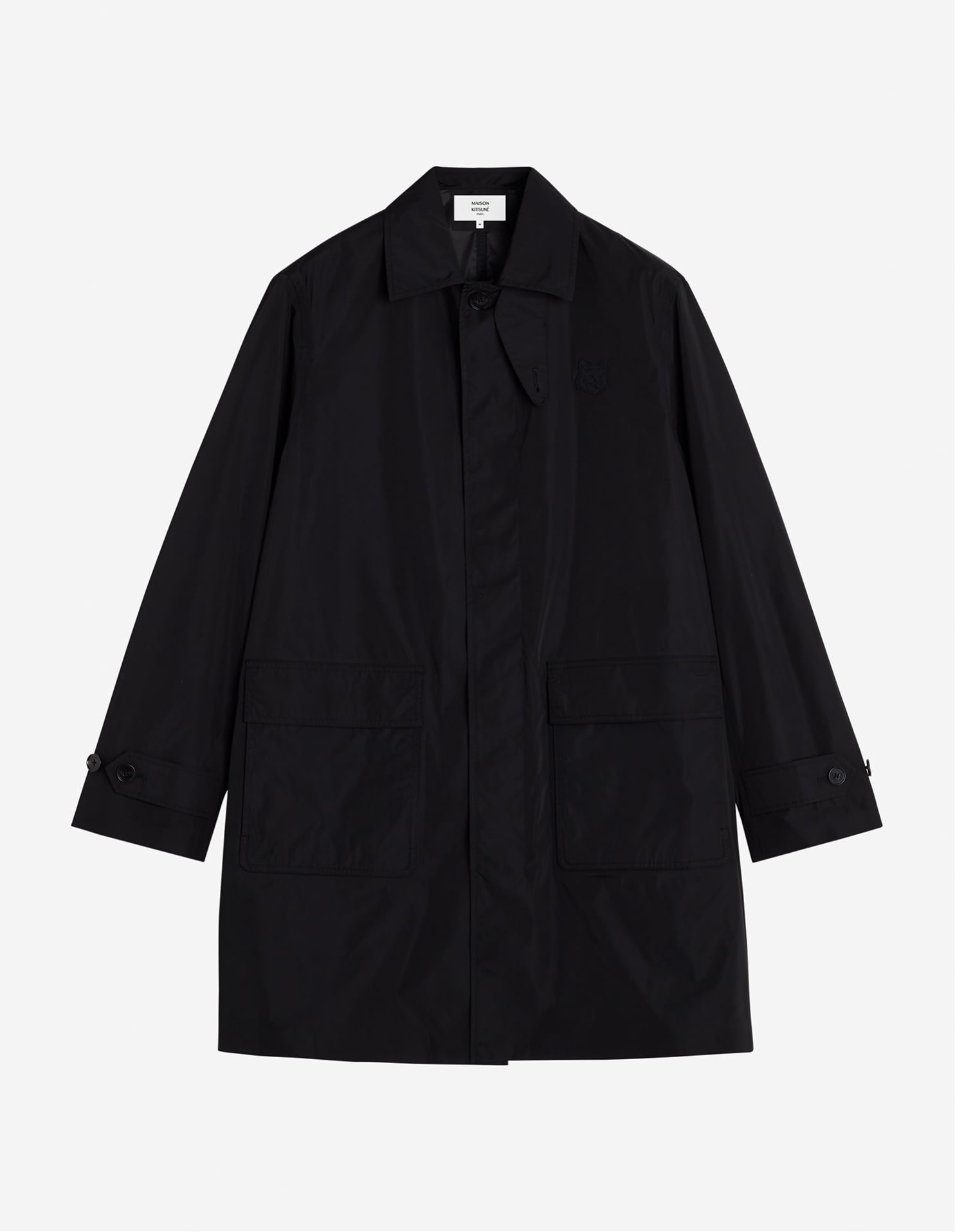 【その他のブランド/Other】のMaison Kitsune/【公式】Maison Kitsune LIGHT MAC COAT インテリア・キッズ・メンズ・レディースファッション・服の通販 founy(ファニー) ファッション Fashion メンズファッション Fashion for Men アウター Men's Coats Outerwear シリコン Silicone, Silicone Material 長袖 Long Sleeve, Full Sleeve パッチ Patch, Appliqué フラップ Flap, Flap Pocket フロント Front, Front Design ポケット Pocket, Pocket Detail BLACK|ID: prp329100004912425 ipo3291000000036813075