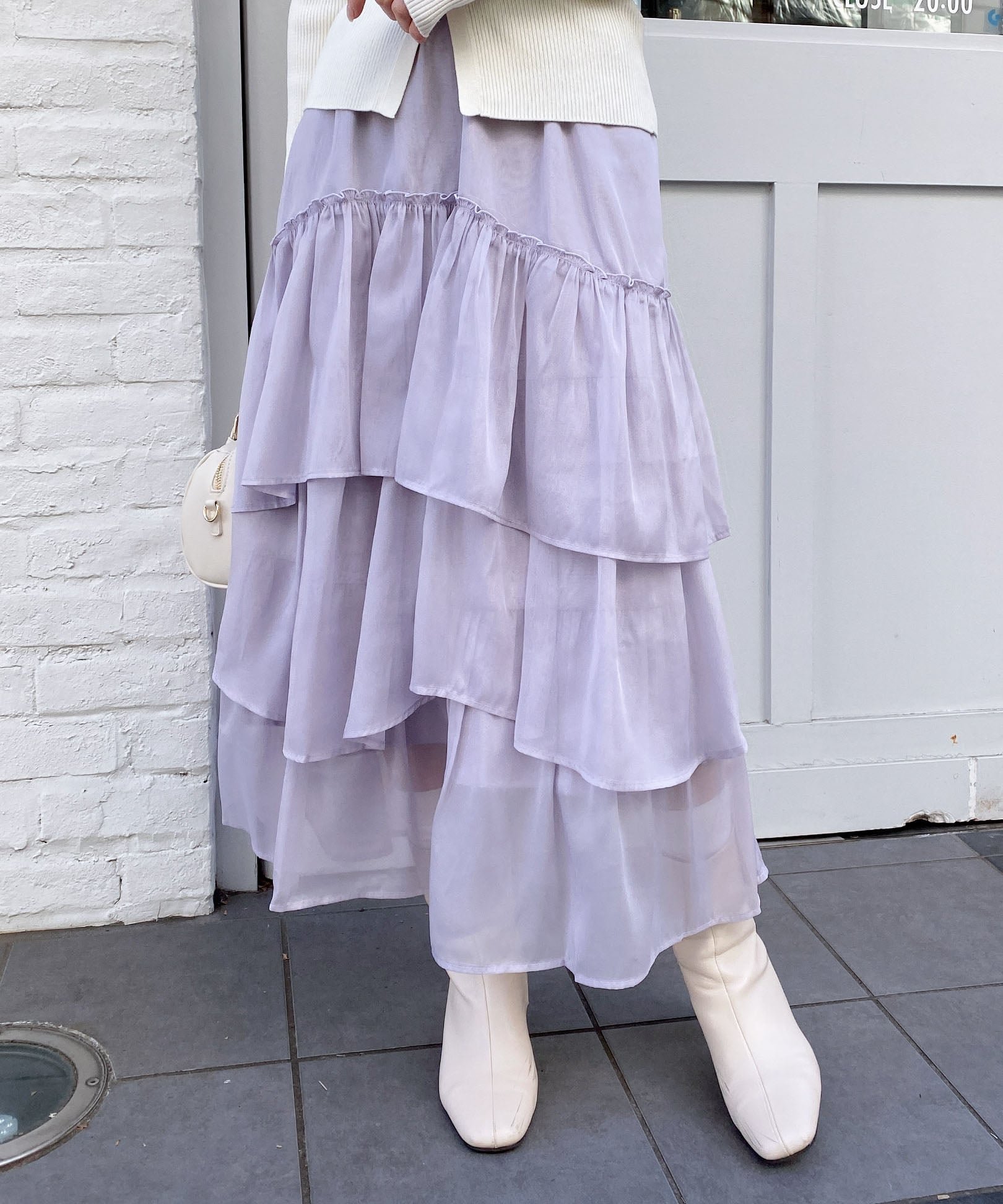 【イング/INGNI】のシアーティアードスカート インテリア・キッズ・メンズ・レディースファッション・服の通販 founy(ファニー) 　ファッション　Fashion　レディースファッション　Fashion for Women　スカート　Skirts　ティアードスカート　Tiered Skirts　アシンメトリー　Asymmetrical Style　エアリー　Airy Texture　春　Spring　カーディガン　Cardigan, Knitwear　シアー　Sheer, See-Through　スマホ　Smartphone, Mobile Device　ダウン　Down, Puffer　ティアードスカート　Tiered Skirt, Flounced Skirt　ドット　Polka Dot, Dot Pattern　パーカー　Hoodie, Parka　フィット　Fit, Slim Fit　フェミニン　Feminine, Girly　フリル　Frill, Ruffle　ロング　Long, Long-Length　S/S・春夏　SS, Spring/Summer, Warm Season　おすすめ　Recommended / Our Picks　夏　Summer　エレガント 上品　Elegant　グレー|ID: prp329100004912940 ipo3291000000036818576