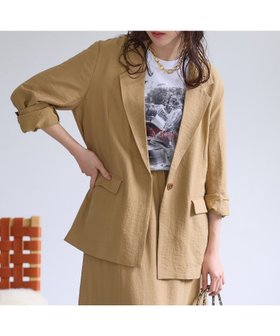 【エルーラ/Elura】のフィラメントツイルジャケット/659647 人気、トレンドファッション・服の通販 founy(ファニー) ファッション Fashion レディースファッション Fashion for Women アウター Coat / Outerwear Collection レディースジャケット・軽アウター Jackets セットアップ Set-Up, Coordinated Outfit デニム Denim, Jeans Material リラックス Relax, Relaxed Fit エレガント 上品 Elegant ビジネス 仕事 通勤 Business / Work / Commuting 夏 Summer 春 Spring 洗える Machine Washable |ID:prp329100004913005