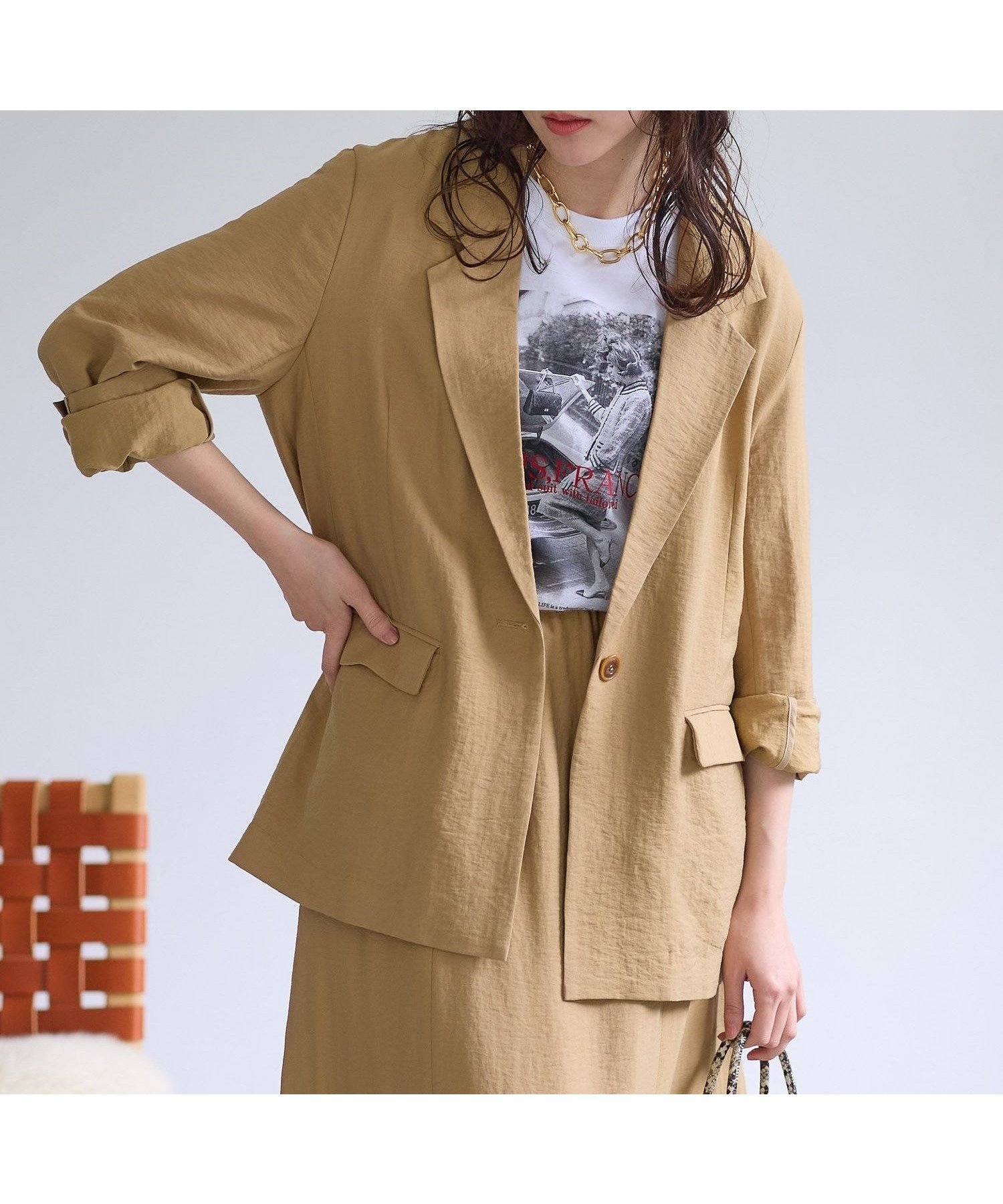 【エルーラ/Elura】のフィラメントツイルジャケット/659647 人気、トレンドファッション・服の通販 founy(ファニー) ファッション Fashion レディースファッション Fashion for Women アウター Coat / Outerwear Collection レディースジャケット・軽アウター Jackets セットアップ Set-Up, Coordinated Outfit デニム Denim, Jeans Material リラックス Relax, Relaxed Fit エレガント 上品 Elegant ビジネス 仕事 通勤 Business / Work / Commuting 夏 Summer 春 Spring 洗える Machine Washable other-1|ID: prp329100004913005 ipo3291000000036819083