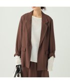 【エルーラ/Elura】のフィラメントツイルジャケット/659647 人気、トレンドファッション・服の通販 founy(ファニー) ファッション Fashion レディースファッション Fashion for Women アウター Coat / Outerwear Collection レディースジャケット・軽アウター Jackets セットアップ Set-Up, Coordinated Outfit デニム Denim, Jeans Material リラックス Relax, Relaxed Fit エレガント 上品 Elegant ビジネス 仕事 通勤 Business / Work / Commuting 夏 Summer 春 Spring 洗える Machine Washable thumbnail ブラウン55≪WEB限定≫|ID: prp329100004913005 ipo3291000000036819092