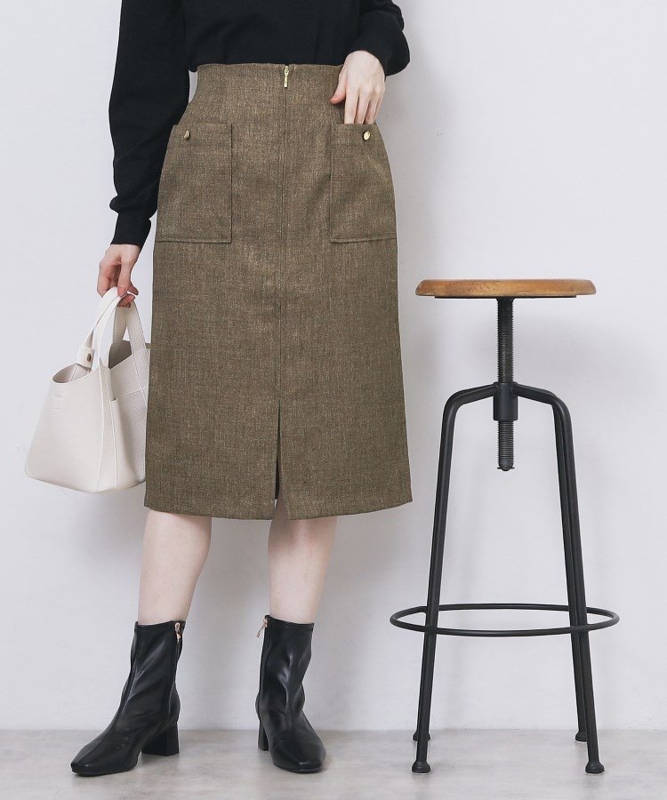 【インデックス/INDEX】のツイード調フロントジップタイトスカート【洗濯機OK/防シワ】 インテリア・キッズ・メンズ・レディースファッション・服の通販 founy(ファニー) ファッション Fashion レディースファッション Fashion for Women スカート Skirts クラシカル Classical, Vintage-Inspired シンプル Simple, Minimal スマート Smart, Elegant タイトスカート Pencil Skirt, Tight Skirt ツイード Twill, Twill Weave フィット Fit, Slim Fit ポケット Pocket, Pocket Detail モダン Modern, Contemporary A/W・秋冬 Autumn/Winter エレガント 上品 Elegant ブラウン|ID: prp329100004913119 ipo3291000000036819976