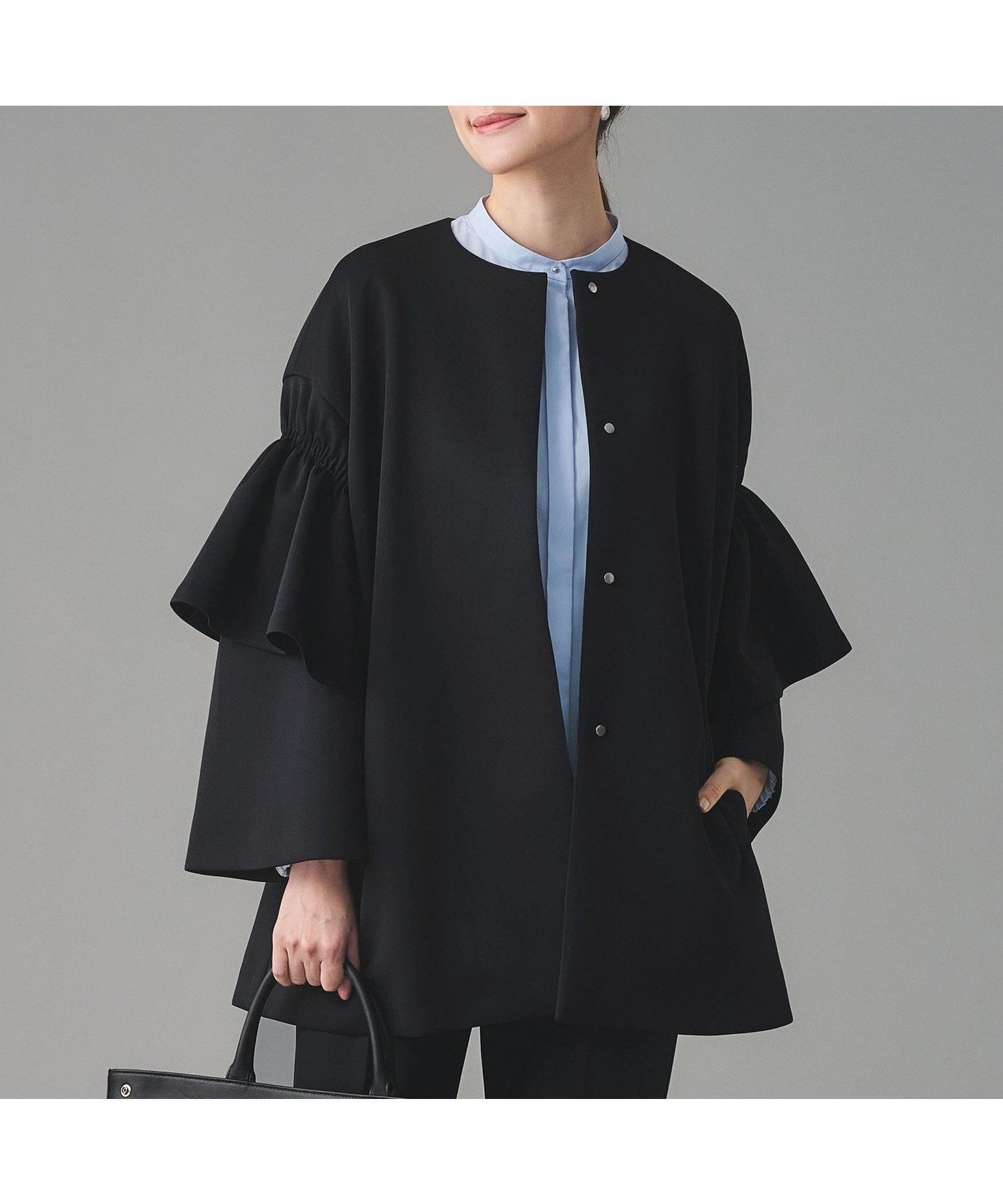 【ユナイテッドアローズ/UNITED ARROWS】のSPONGY フレアスリーブ コート インテリア・キッズ・メンズ・レディースファッション・服の通販 founy(ファニー) ファッション Fashion レディースファッション Fashion for Women アウター Coat / Outerwear Collection コート・ロングコート・ピーコート Long Coats, Peacoats & More ギャザー Gathered, Ruffled コンシャス Conscious, Bodycon ジャケット Jacket, Outerwear スポーツ Sports, Activewear スリーブ Sleeve, Long Sleeve / Short Sleeve タイトスカート Pencil Skirt, Tight Skirt フリル Frill, Ruffle フレア Flare, Flared ベスト Vest, Waistcoat ペプラム Peplum, Flared Hem ラグジュアリー Luxury, Elegant ワイド Wide, Wide Fit セレモニー Ceremony NAVY|ID: prp329100004913256 ipo3291000000036820664