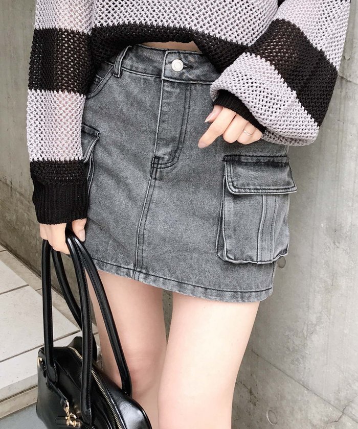 【イング/INGNI】のINGNI/デニムカーゴミニスカパン インテリア・キッズ・メンズ・レディースファッション・服の通販 founy(ファニー) https://founy.com/ ファッション Fashion レディースファッション Fashion for Women ヴィンテージ Vintage Style スマホ Smartphone, Mobile Device デニム Denim, Jeans Material ドッキング Docking, Mixed Material フラップ Flap, Flap Pocket ポケット Pocket, Pocket Detail |ID: prp329100004913349 ipo3291000000036821157
