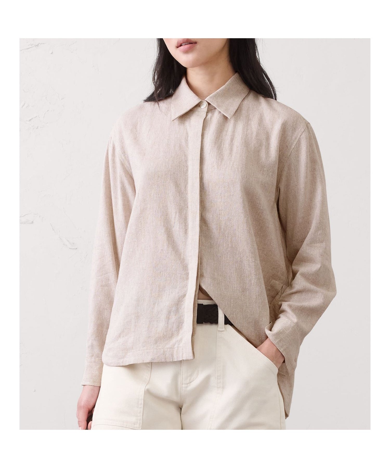 【バナナリパブリック ファクトリーストア/BANANA REPUBLIC FACTORY STORE】の日本限定 オーバーサイズ リネンシャツ インテリア・キッズ・メンズ・レディースファッション・服の通販 founy(ファニー) 　ファッション　Fashion　レディースファッション　Fashion for Women　トップス・カットソー　Cut & Sew Tops　シャツ・ブラウス・オフィスカジュアル　Elegant Blouses & Button-Ups　リネン　Linen, Linen Fabric　リラックス　Relax, Relaxed Fit　春　Spring　秋　Autumn　FLAX_F99|ID: prp329100004913429 ipo3291000000036821515