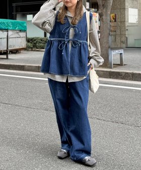 【シーピーシーエム/CPCM】のデニムビスチェセットアップ 人気、トレンドファッション・服の通販 founy(ファニー) ファッション Fashion レディースファッション Fashion for Women トップス・カットソー Cut & Sew Tops ビスチェ Bustiers & Corset Tops / Layered Bustier Style インナー Innerwear シンプル Simple, Minimal セットアップ Set-Up, Coordinated Outfit ビスチェ Bustier, Corset Top ルーズ Loose, Oversized 春 Spring |ID:prp329100004913438