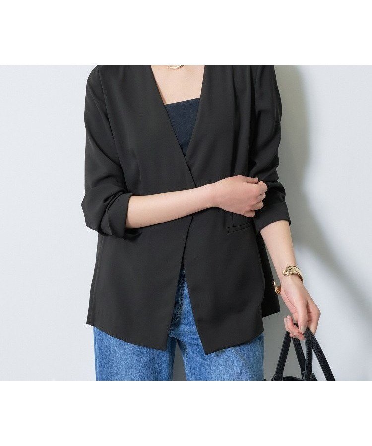 【インディヴィ/INDIVI】の【さらに軽く軽快!/着る日傘】ノーカラージャケット 人気、トレンドファッション・服の通販 founy(ファニー) 　ファッション　Fashion　レディースファッション　Fashion for Women　アウター　Coat / Outerwear Collection　レディースジャケット・軽アウター　Jackets　ノーカラージャケット / シンプル上品コーデ　Collarless Jackets　レイングッズ・傘・晴雨兼用傘　Umbrellas & Rain Gear　インナー　Innerwear　カットソー　Cut and Sewn Top　カーディガン　Cardigan, Knitwear　ジャケット　Jacket, Outerwear　ジョーゼット　Georgette, Semi-Sheer Fabric　ストレッチ　Stretch, Stretchy Fabric　スマート　Smart, Elegant　セットアップ　Set-Up, Coordinated Outfit　ドレープ　Drape, Draping Fabric　バランス　Balance, Style Balance　フロント　Front, Front Design　ポケット　Pocket, Pocket Detail　日傘　Parasol, UV Umbrella　夏　Summer　エレガント 上品　Elegant　ビジネス 仕事 通勤　Business / Work / Commuting　 other-1|ID: prp329100004913576 ipo3291000000036822185