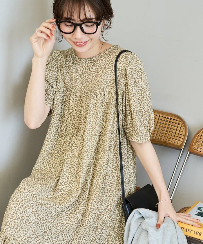 【フリークスストア/FREAK'S STORE】の花柄マキシ半袖ワンピース【限定展開】26SS インテリア・キッズ・メンズ・レディースファッション・服の通販 founy(ファニー) 　ファッション　Fashion　レディースファッション　Fashion for Women　ワンピース　Dresses　2026年　2026　おすすめ　Recommended / Our Picks　インド　Indian Textile　フェミニン　Feminine, Girly　プリント　Print, Printed Pattern　マキシ　Maxi, Full Length　切替　Switching, Contrast Panel　半袖　Short Sleeve, Half Sleeve　夏　Summer　S/S・春夏　SS, Spring/Summer, Warm Season　ベージュ|ID: prp329100004913590 ipo3291000000036822263