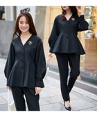 【ラナン/Ranan】のVネックペプラムセットアップ 人気、トレンドファッション・服の通販 founy(ファニー) ファッション Fashion レディースファッション Fashion for Women トップス・カットソー Cut & Sew Tops Vネックトップス V-Neck Tops / V-Cut Neckline Shirts インナー Innerwear シェイプ Shape, Slim Fit シンプル Simple, Minimal スーツ Suit, Formalwear ドロップ Drop Shoulder, Dropped Style フォーマル Formal, Dressy ペプラム Peplum, Flared Hem セレモニー Ceremony 卒業式 Graduation Ceremony thumbnail ブラック|ID: prp329100004913626 ipo3291000000036822433
