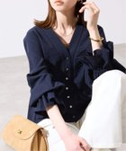 【スローブ イエナ/SLOBE IENA】のVネックフレアスリーブブラウス 人気、トレンドファッション・服の通販 founy(ファニー) ファッション Fashion レディースファッション Fashion for Women トップス・カットソー Cut & Sew Tops シャツ・ブラウス・オフィスカジュアル Elegant Blouses & Button-Ups Vネックトップス V-Neck Tops / V-Cut Neckline Shirts 2026年 2026 セットアップ Set-Up, Coordinated Outfit デニム Denim, Jeans Material フェミニン Feminine, Girly フレンチ French, French Style 夏 Summer 春 Spring S/S・春夏 SS, Spring/Summer, Warm Season 無地 Plain, Solid Color thumbnail ネイビー|ID: prp329100004913771 ipo3291000000036823083