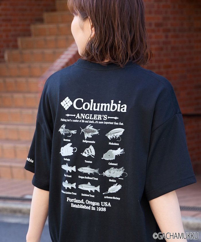 【フリークスストア/FREAK'S STORE】のガチャピン・ムック×Columbia×FREAK S STORE 別注 インペリアルパーク ルアーモチーフ バックプリント Tシャツ【限定展開】 インテリア・キッズ・メンズ・レディースファッション・服の通販 founy(ファニー) 　ファッション　Fashion　レディースファッション　Fashion for Women　トップス・カットソー　Cut & Sew Tops　シャツ・ブラウス・オフィスカジュアル　Elegant Blouses & Button-Ups　ロングTシャツ・Tシャツ　Longline T-Shirts & Tees　バッグ　Bags　インナー　Innerwear　カーゴパンツ　Cargo Pants, Utility Pants　グラフィック　Graphic, Graphic Design　コラボ　Collaboration, Collab　吸水　Absorbent, Quick-Dry　ショーツ　Shorts, Short Pants　シンプル　Simple, Minimal　スペシャル　Special, Limited Edition　デニム　Denim, Jeans Material　トレンド　Trend, Trending Now　定番　Standard, Basic Item　人気　Popular, Best Seller　バランス　Balance, Style Balance　ビッグ　Big, Oversized　フィット　Fit, Slim Fit　フロント　Front, Front Design　プリント　Print, Printed Pattern　ボトム　Bottoms, Lower Wear　別注　Limited Edition, Custom Order　リラックス　Relax, Relaxed Fit　ワイド　Wide, Wide Fit　ワンポイント　One Point, Statement Accent　S/S・春夏　SS, Spring/Summer, Warm Season　おすすめ　Recommended / Our Picks　ブラック|ID: prp329100004913799 ipo3291000000036823204