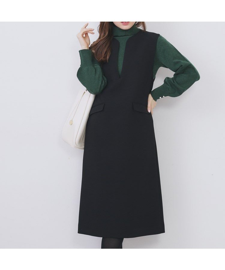 【インデックス/INDEX】のキーネックジャンスカ【洗濯機OK/防シワ/イージーアイロン】 人気、トレンドファッション・服の通販 founy(ファニー) 　ファッション　Fashion　レディースファッション　Fashion for Women　おすすめ　Recommended / Our Picks　スタイリッシュ　Stylish, Fashionable　スマート　Smart, Elegant　ダブル　Double, Double-Breasted　ベーシック　Basic, Essential　ポケット　Pocket, Pocket Detail　リラックス　Relax, Relaxed Fit　 other-1|ID: prp329100004913911 ipo3291000000036823735