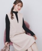 【インデックス/INDEX】のキーネックジャンスカ【洗濯機OK/防シワ/イージーアイロン】 グレージュ|ID: prp329100004913911 ipo3291000000036823737