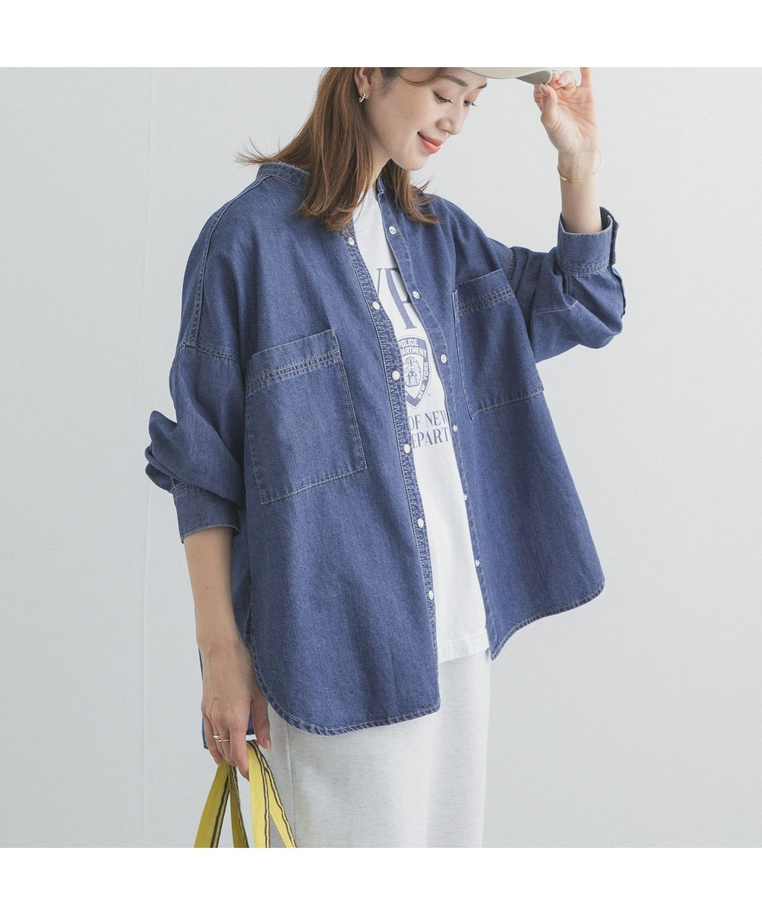 【アーバンリサーチ ドアーズ/URBAN RESEARCH DOORS】のデニムバンドカラーシャツ インテリア・キッズ・メンズ・レディースファッション・服の通販 founy(ファニー) ファッション Fashion レディースファッション Fashion for Women トップス・カットソー Cut & Sew Tops シャツ・ブラウス・オフィスカジュアル Elegant Blouses & Button-Ups 2026年 2026 インナー Innerwear カーディガン Cardigan, Knitwear シンプル Simple, Minimal ジャケット Jacket, Outerwear デニム Denim, Jeans Material リラックス Relax, Relaxed Fit ワーク Workwear, Utility Style 夏 Summer 春 Spring S/S・春夏 SS, Spring/Summer, Warm Season インディゴブルー|ID: prp329100004915182 ipo3291000000036840310